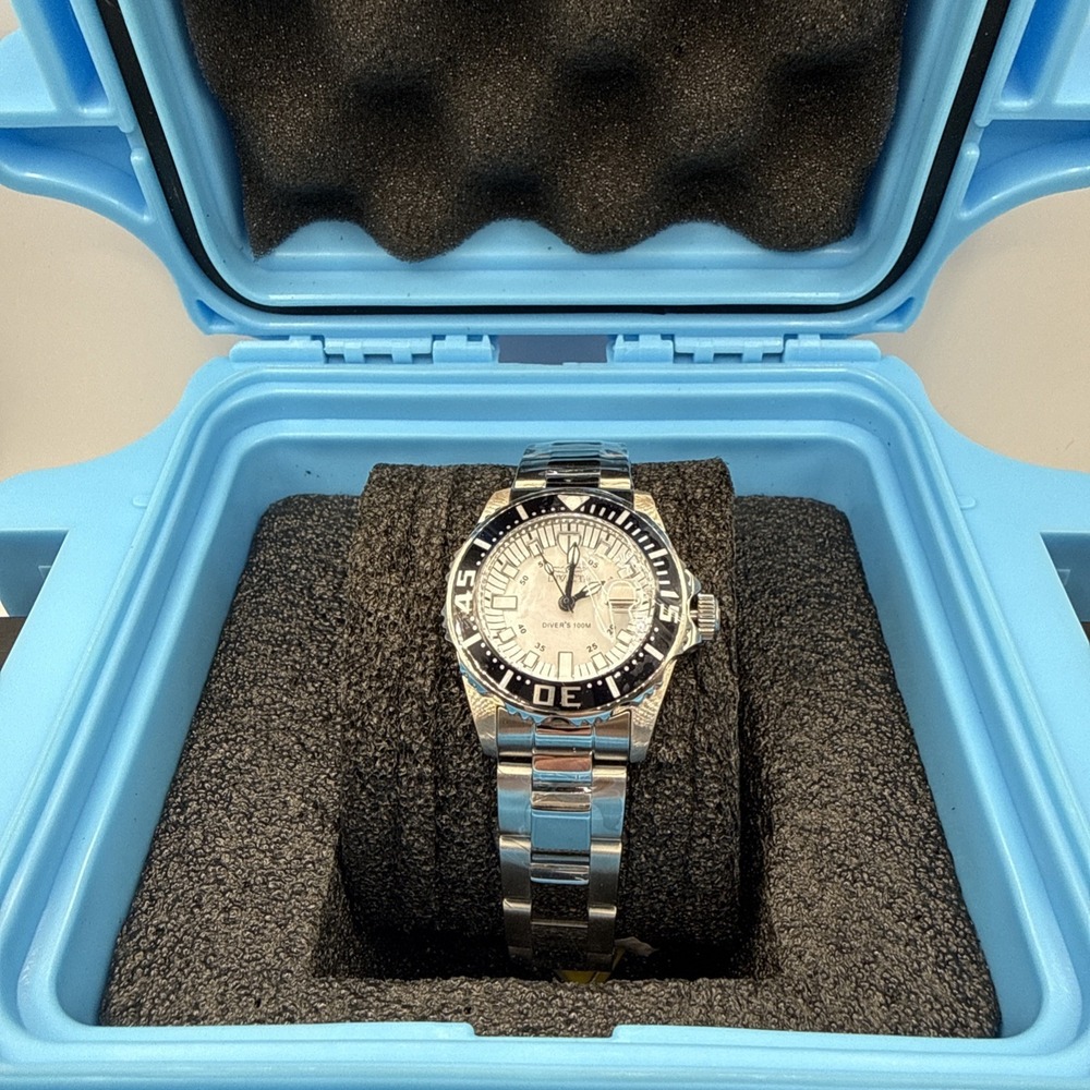 Invicta Women's Pro Diver‎ 2958 Silver Steel Quartz White MOP Watch New with Tag